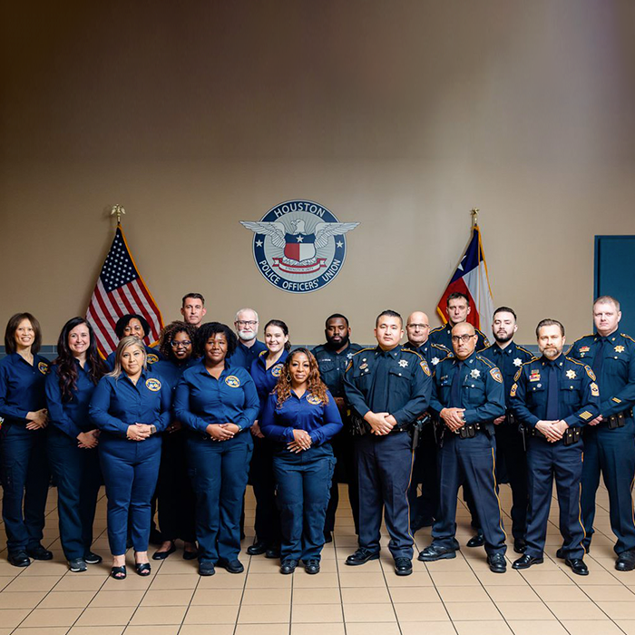 A group photo depicting members of the Houston Police Officers' Union
