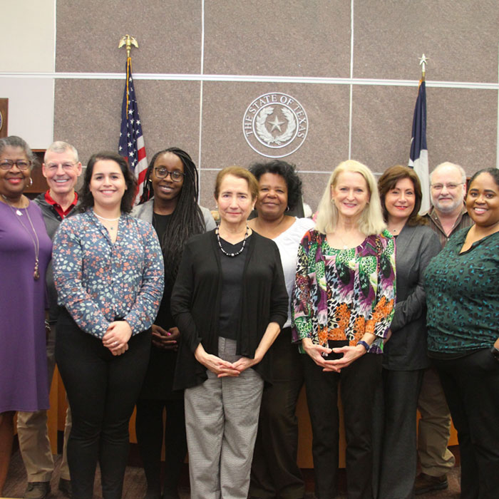 The Harris Center Youth Empowerment Services staff members lined up for a group portrait