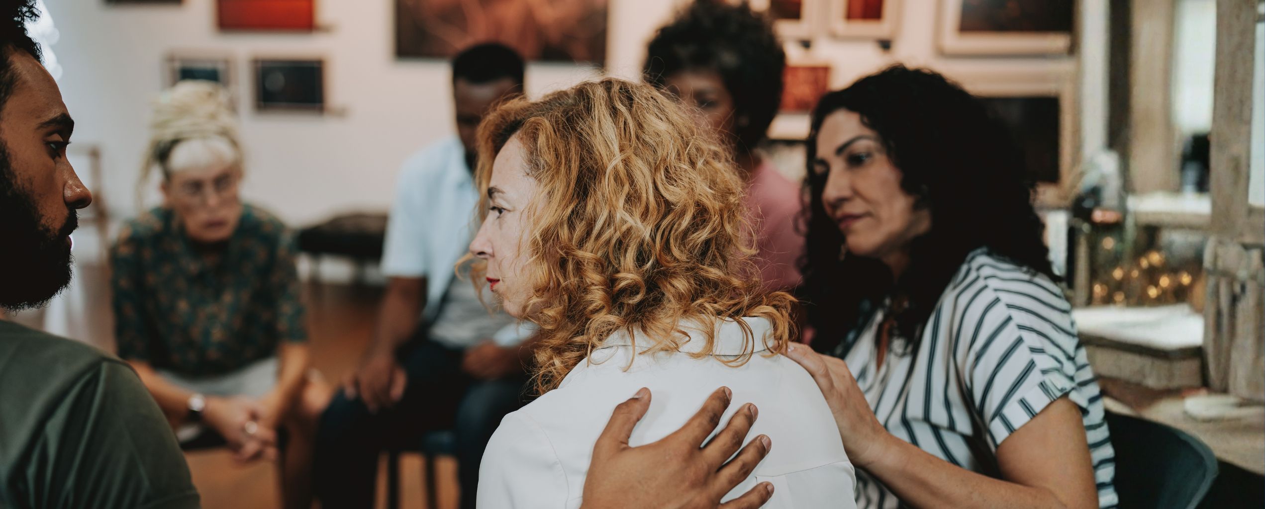 Group counseling session for trauma support.